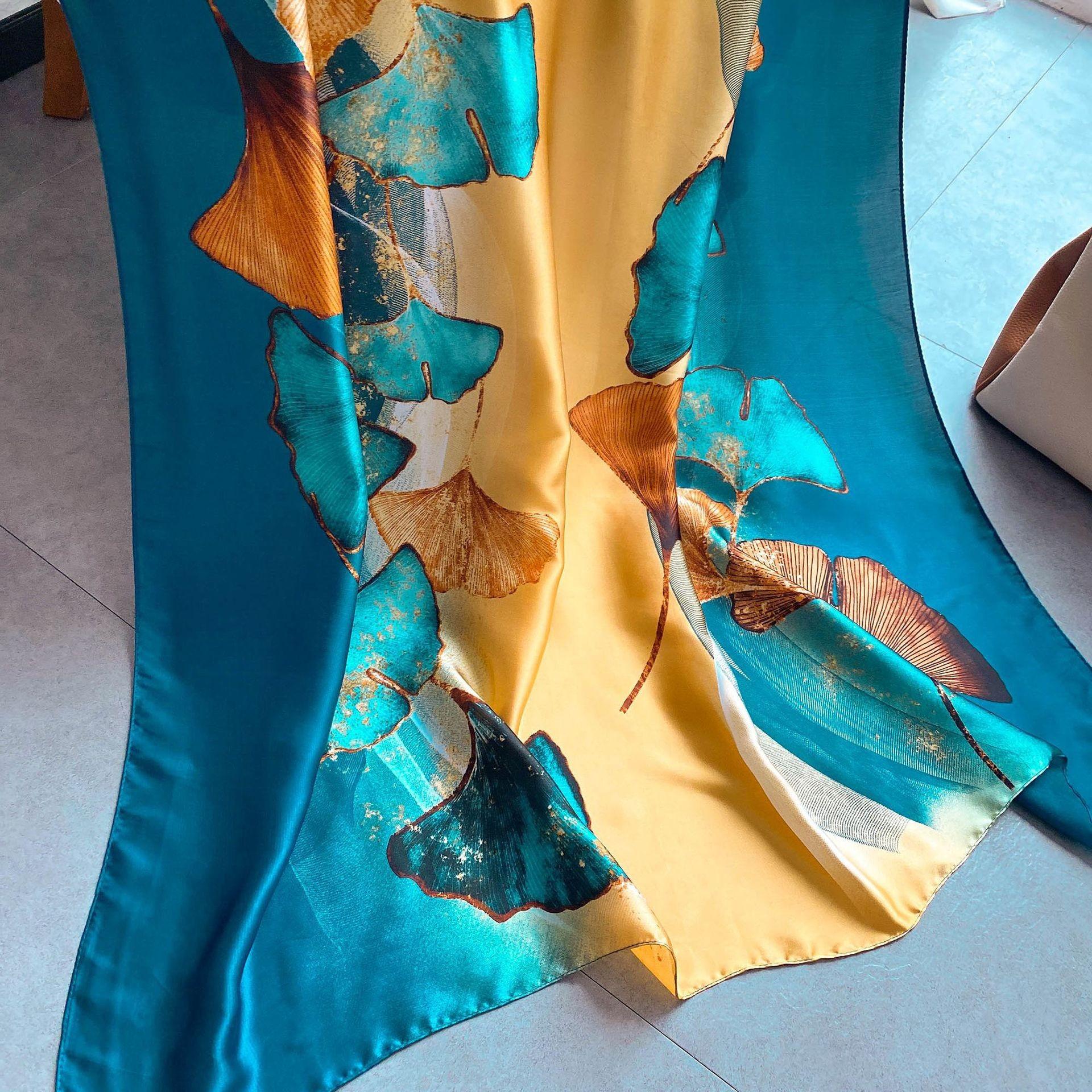 

Высококачественные роскошные шелковые шарфы, повязка на голову, шарфы, шейный шарф для женщин, шелковый шарф с цепочкой, женская декоративная шаль 180-90cm