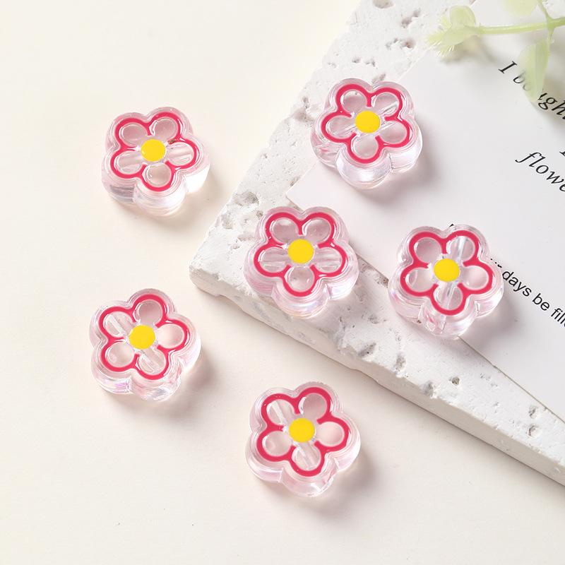 Acrylic Five-Pointed Star Flower Beads for DIY Jewelry Accessories