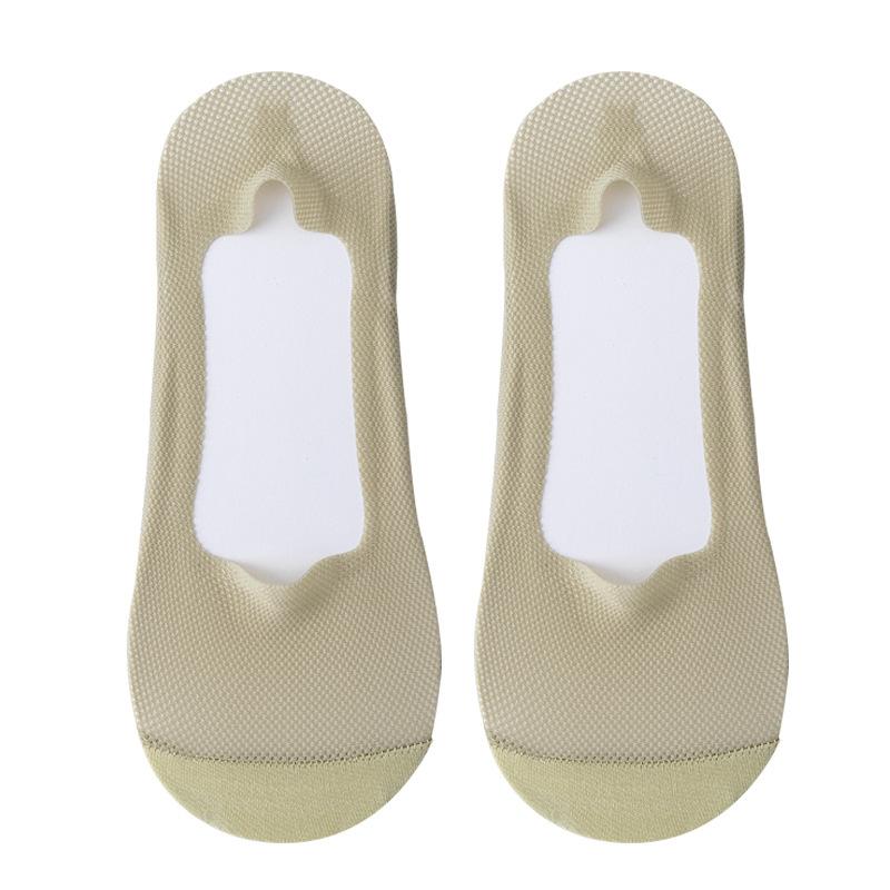 Damen Sommer Dünne Baumwolle Unten Flacher Mund Unsichtbar Rutschfest Nicht Fallend mit Eis Seide Bootssocken