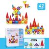 Portable Children's Magnetic Tile Puzzle Toy – Stained Glass Magnetic Building Set in Iron Box
