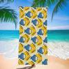 Beach Towel Oversized Sand Free Quick Dry Microfiber Lemon Print Navy White Striped Towels for Adults Pool Swim Camping Travel