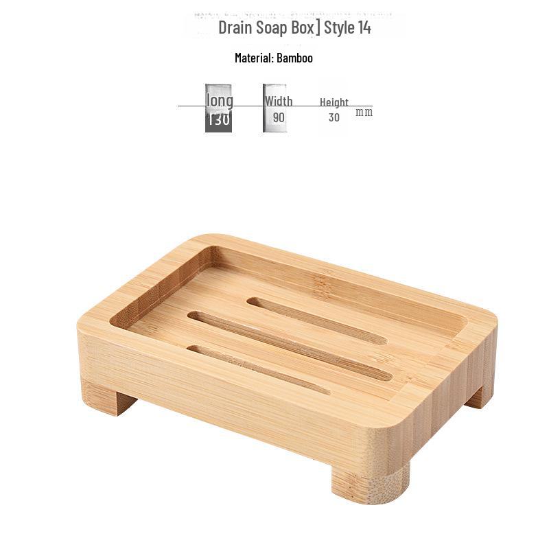 Bambus Graviertes Logo Badezimmer Seifenablage - Home Ablagebox mit Ablauf