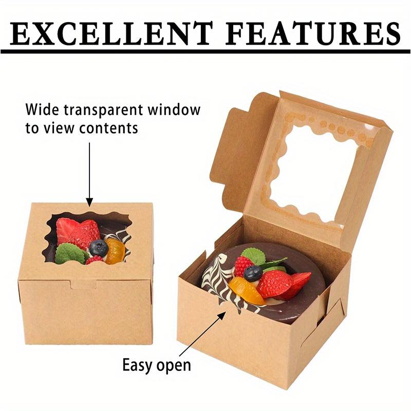 1 Satz (50 Stück) von vielseitigen braunen Brotboxen mit Sichtfenstern - Ideal zur Aufbewahrung und Präsentation von Mini-Pies, Cupcakes und anderen köstlichen Leckereien