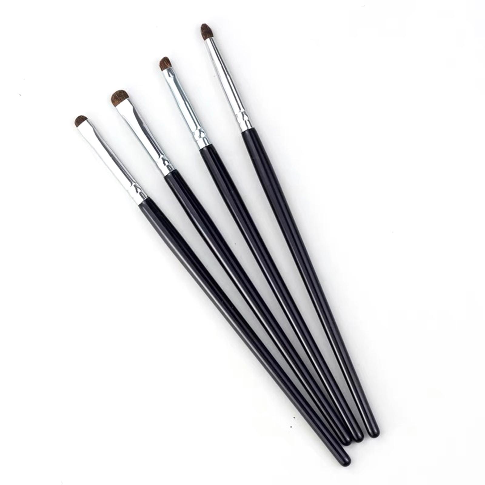 4/8/12pcs Precise Detail Eyeshadow Brush Soft Horse Hair Eyeline Silkworm Makeup Brush Highlighter Brushes Eyes Makeup Tools