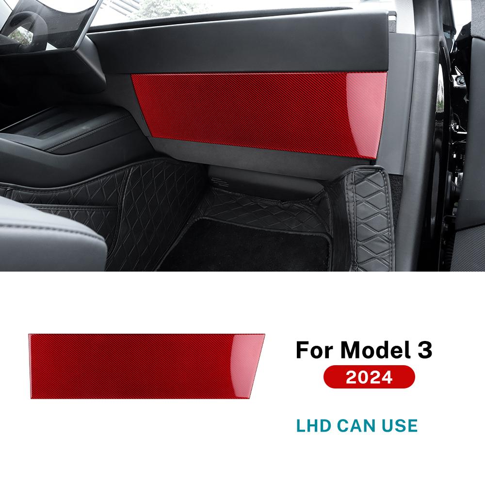 Real Soft Carbon Fiber For Tesla Model 3 Highland 2025 Co-pilot Instrument Console Panel Trim Sticker Car Interior Accessories