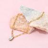 Matte Waterproof Water Drop Cubic Zirconia Pendant Paper Needle Necklace Stainless Steel Fashion Jewelry