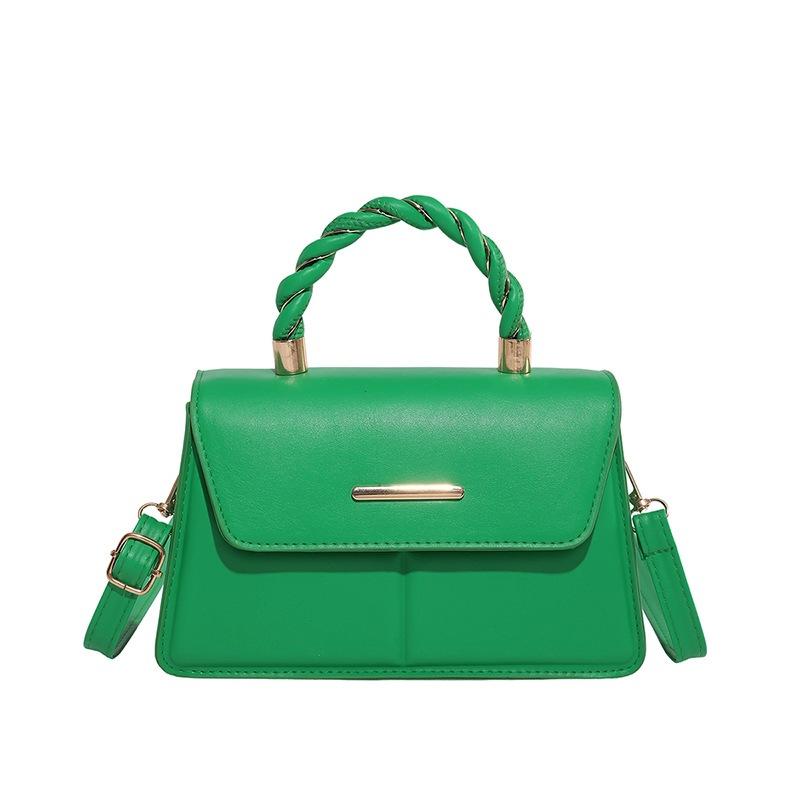 

Новая простая сумка через плечо с комбинированным дизайном, женская модная трендовая сумка-мессенджер, модная портативная маленькая квадратная сумка зелёный
