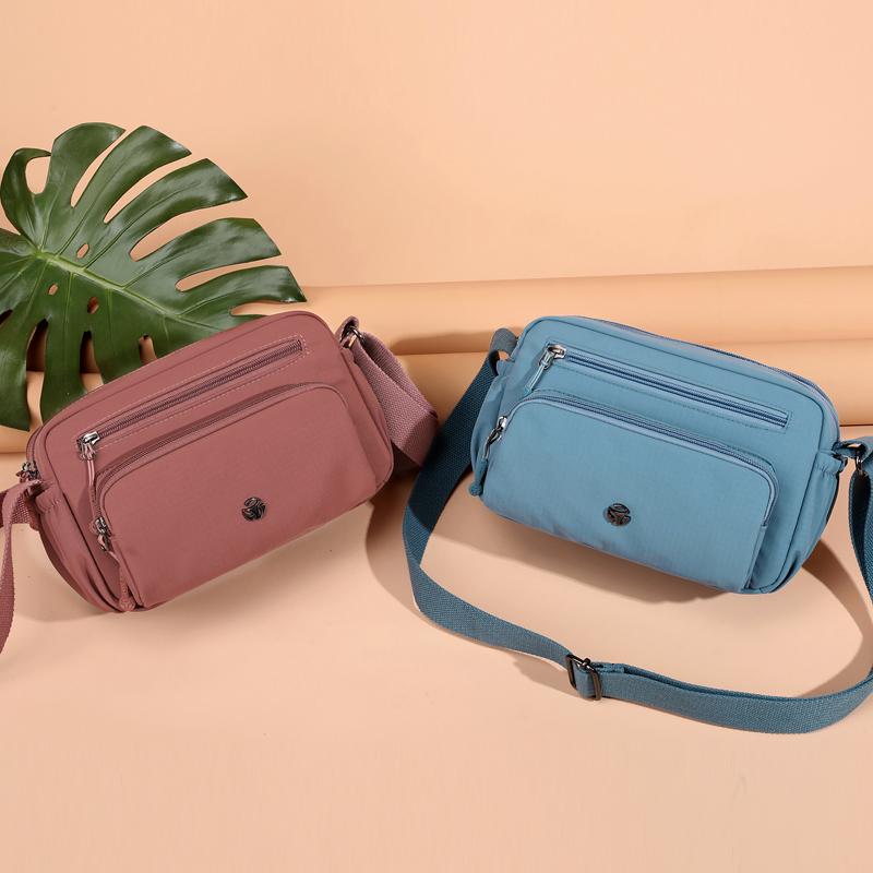 Small Square Bag Women's Water-Repellent Crossbody Bag Shoulder Bag Solid Color Mother Bag