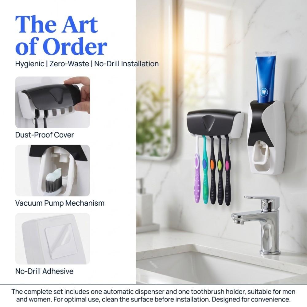Dust-Proof Toothpaste Dispenser Plastic Toothpaste Squeezer Bathroom Washroom