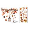Decorative Window Film for Autumn Decor Static Sticker with Cute Animals & Maple Leaves, Removable Harvest Durable Clings Store Fronts