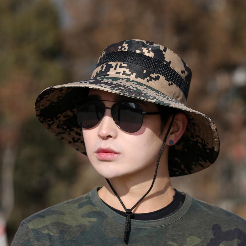 Cool Summer Camouflage Men Bucket Hats Male Fishing Mountaineering Panama Fisherman Cap Outdoor Sun Cap Hat For Men