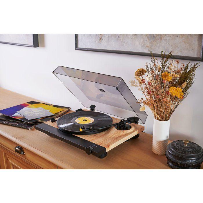 Platine tourne-disque - THOMSON - TT702 - 33 et 45 tours - Tête de lecture AT91 Audio Technica - Antiskating - Bois et noir
