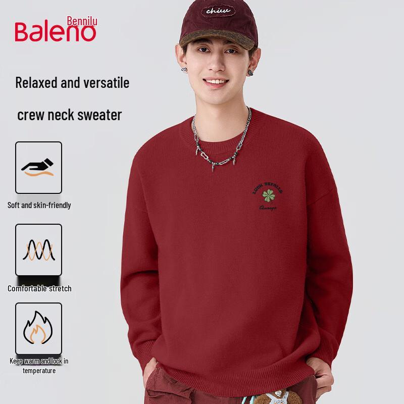 Baleno Men's 2025 Autumn/Winter Round Neck Knit Sweater