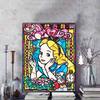 Disney Diamond Painting Alice in Wonderland Stained Glass Artwork Cute DIY Rhinestone Mosaic Cross Stitch Kit Embroidery Gift Home Decor