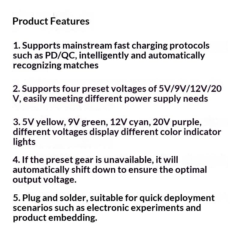 Pd Qc Fast Charging Power Extraction Module With Led Indicator For 5V 9V 12V 20V Voltage Switching Electronics Experiment