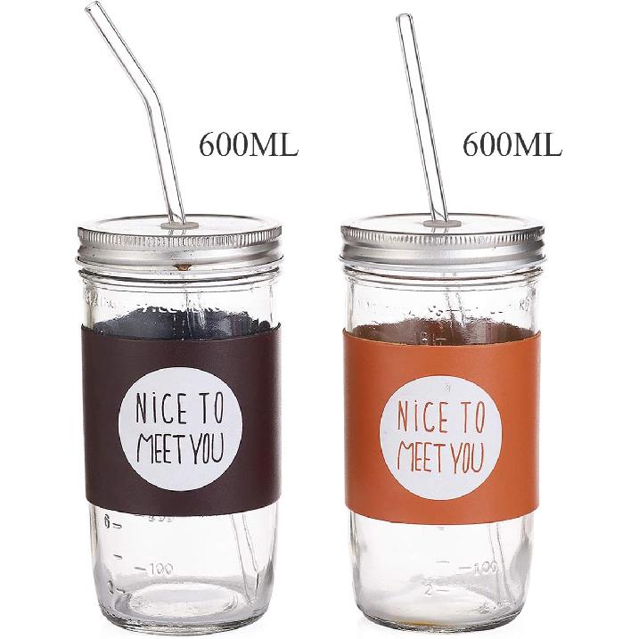 ALINK Skinny Clear Glass Straws, 10.5" x 7 mm Long Reble Drinking Straws for 30 oz 20 oz RTIC/YETI Stanley Tumblers, Mason Jars, Pack of 8 with 2