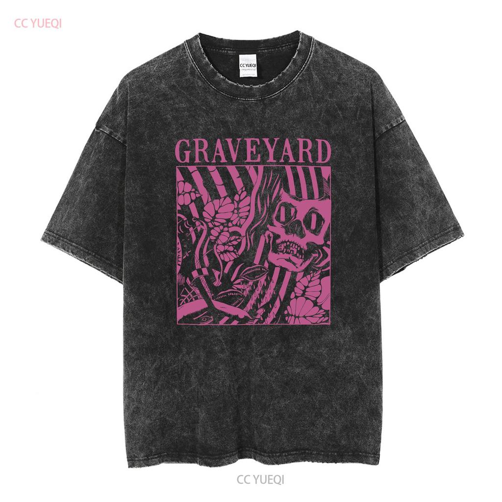 Mens Graveyard Goliath T shirt XX Large Black vintage Washed Top For Everyday Wear graphic Stylish fashion Stretched