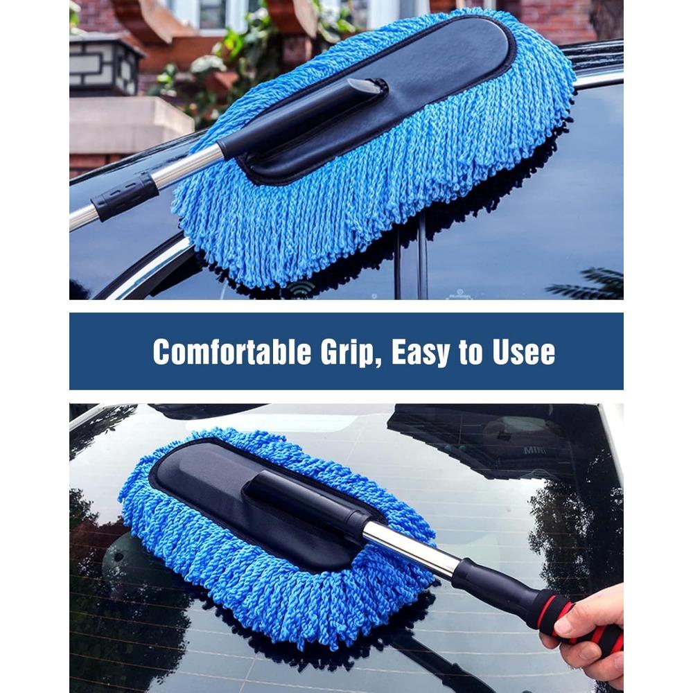 Car Duster Extendable Long Handle Microfiber Car Duster Exterior Scratch Free Car Cleaning Tool Car Dust Brush