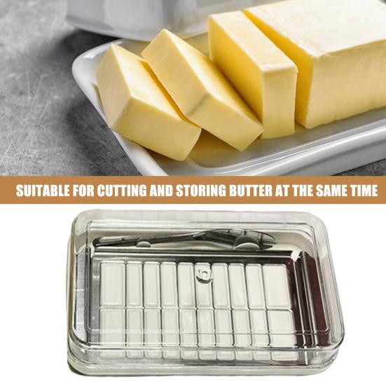 Butterschneider-Box mit transparentem Deckel, Lebensmittelqualität, Arbeitsplatte, Butterbehälter, Aufbewahrungsbox, Küchenzubehör
