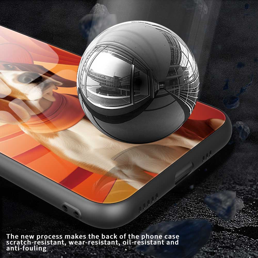 For iPhone 17 Case Anti Drop PC TPU Tempered Glass Pattern Printing Phone Back Cover