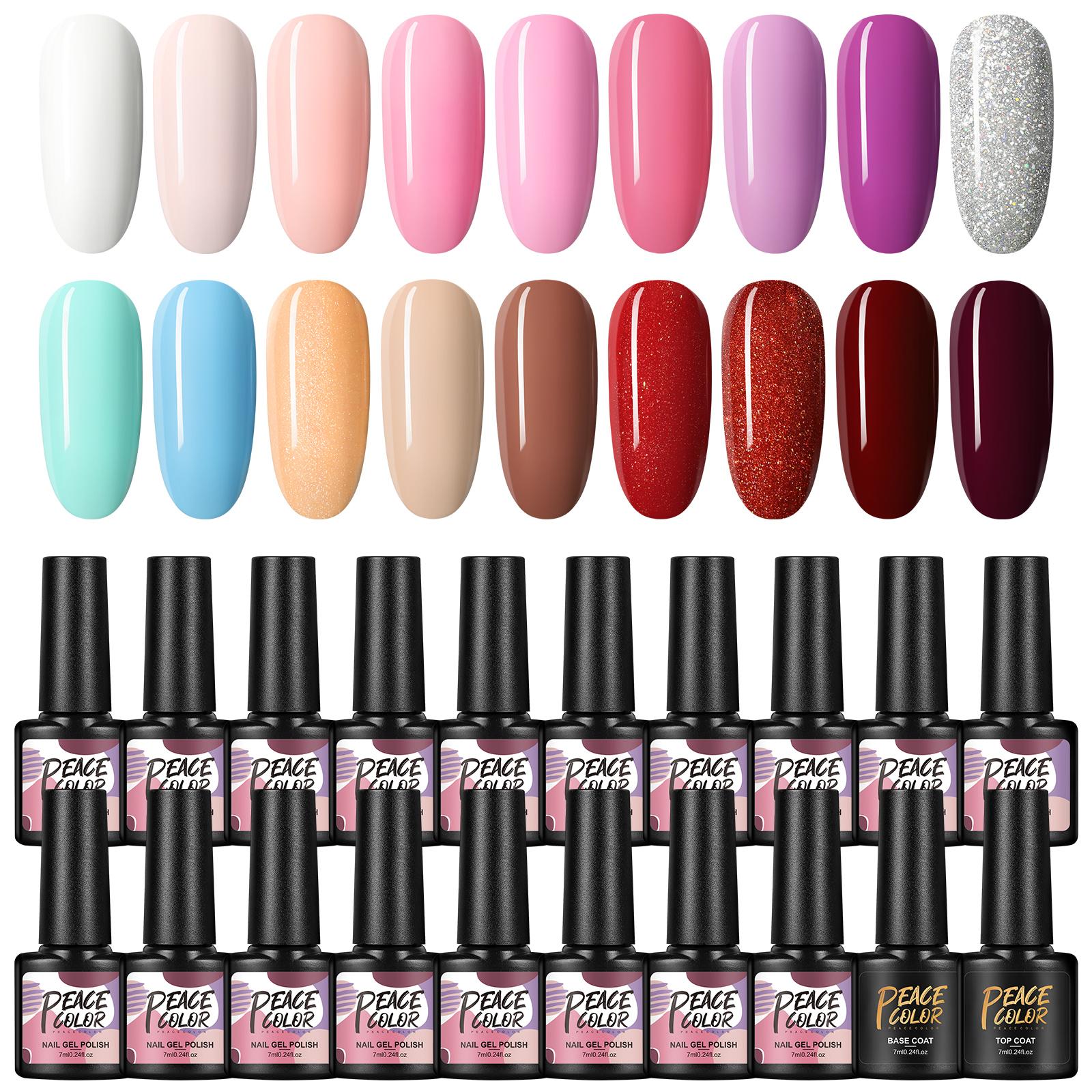 

PEACECOLOR Soak Off Гель-лак для ногтей Стойкий лак для дизайна ногтей 7 мл/шт. Фиолетовый, красный, розовый, красочный набор лаков для ногтей