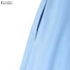 ZANZEA Abito Casual Elegante da Donna con Scollo Quadrato e Maniche Corte