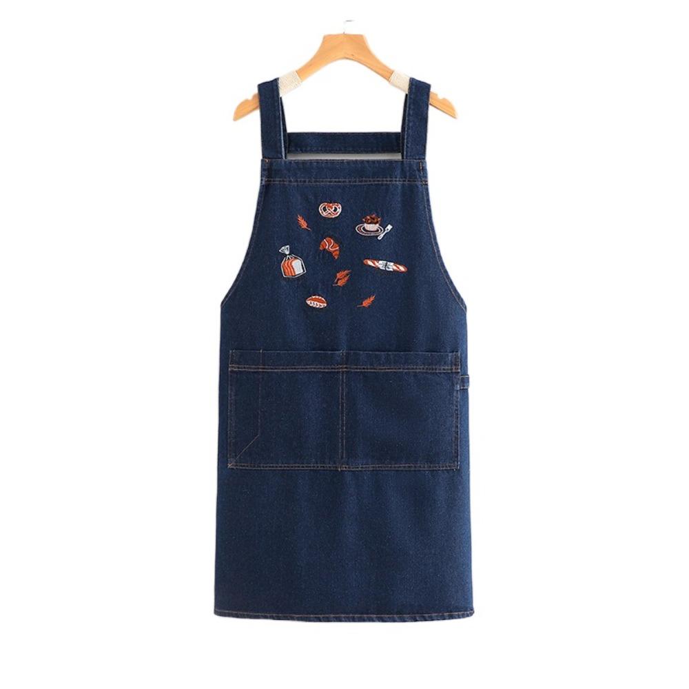 Fashion Retro Apron Artistic Design Korean Workwear Apron Simple Cowboy Apron  Men's and Women's