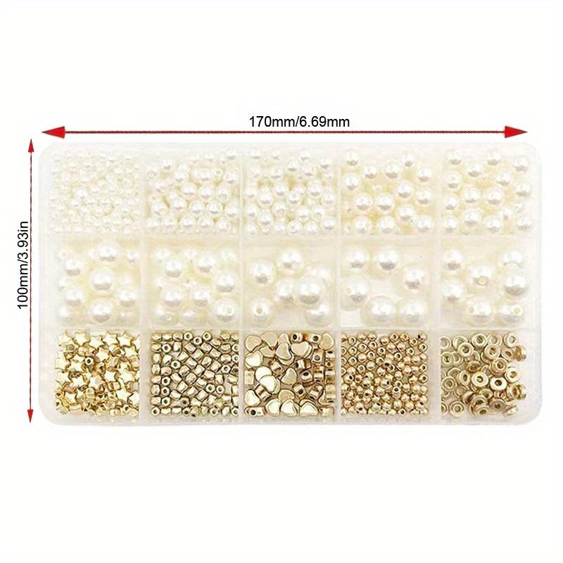 720 Pcs Assorted Beads Kits Spacer Beads Faux Pearl Beads Star Heart Beads