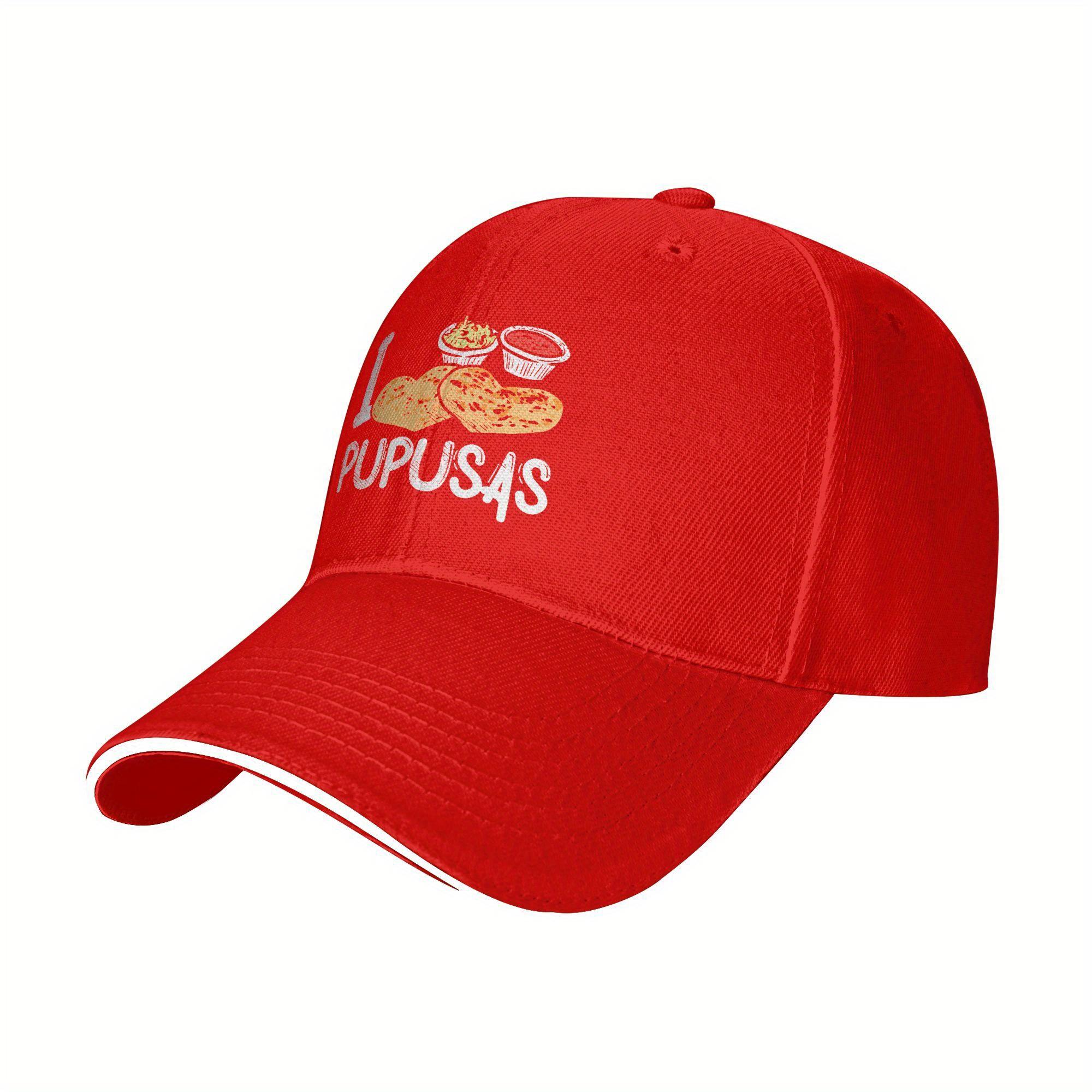

I Love Pupusas Food Graphic Baseball Cap Unisex Polyester Adjustable Casual Sports Cap One Size