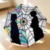 Web Connection 8 Ribs 3Fold Black Glue Uv Protection Umbrella Sun Protection Rainproof Compact Folding Umbrella For Travel Daily Use C923101