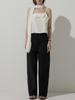BEMUSE MANSION Curved Cotton Pants - Black