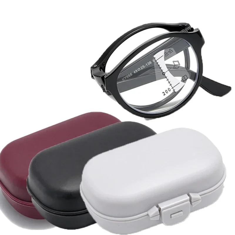 Fashion Women Men's Vintage Folding Multifocal Glasses Trendy New HD Near Far Reading Glasses Anti-blue Presbyopia Eyewear with Box