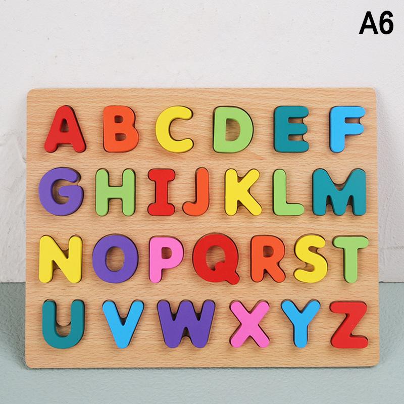 Dětské Alfabetické Aritmetické Číselné Puzzle Dřevěné Montessori Předškolní Učení Vzdělávací Hra Hračka Narozeninové Dárky Pro Děti