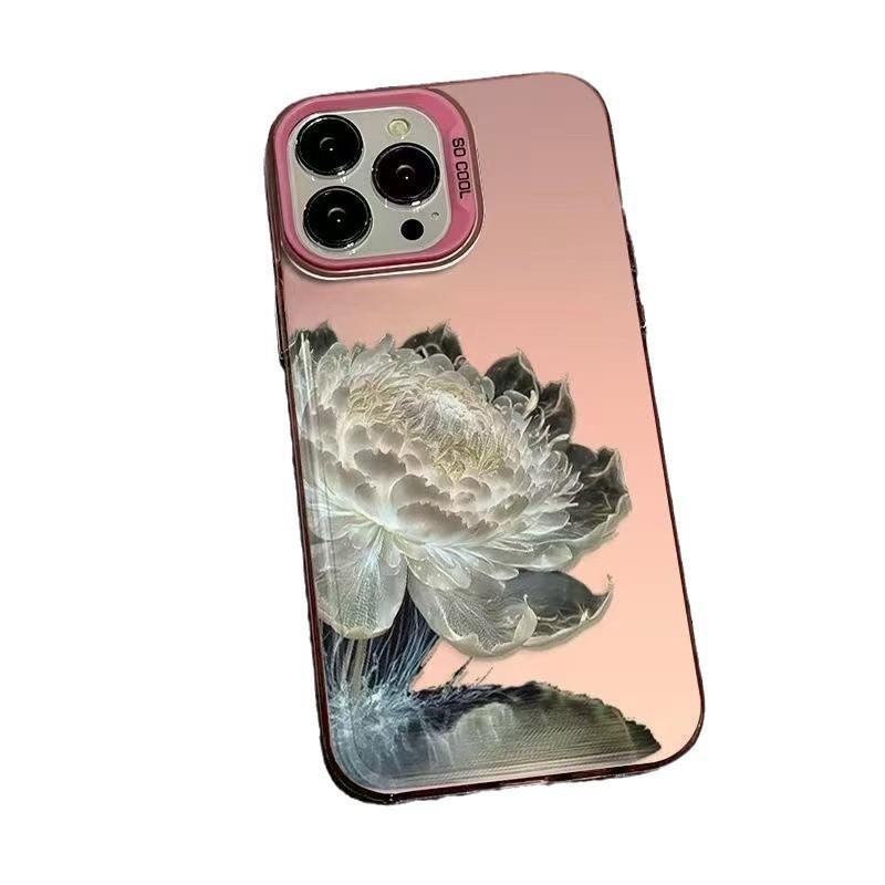 The new white lotus is suitable for iphone17 mobile phone case Apple 15promax/14 anti-drop 13pro12 Europe and America 16