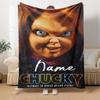 Chucky Ultimate Tv Series Action Figure Customize Your Name Cartoon Movie Pattern Blanket Chair Office Sofa Bed Camping Soft And Warm Give To