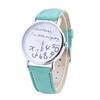 Women Whatever Im Late Anyway Letter Round Dial Faux Leather Strap Quartz Watch Fashion Letters Numbers Adjustable Women's Watch