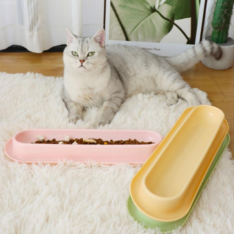 Pack of 3 Convenient Multiple Cats Feeding Stations Durably Easy to Wash Cats Feeding Dish for Multiple Cats Owner