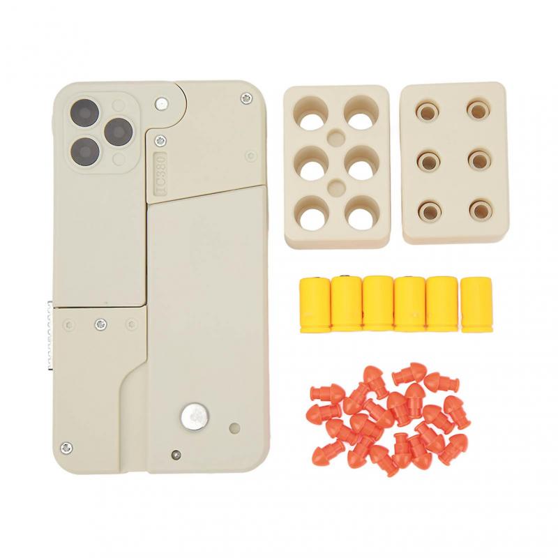 Folding Mobile Phone Spray Toy Cell Phone Shooting Toy for Kids Children Adults White 