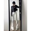 Women's Slimming Elastic High-Waisted White Micro-Flare Jeans - Spring/Autumn Style