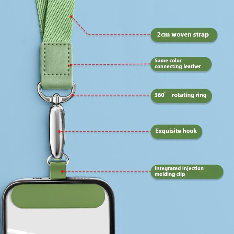Wide Comfortable Phone Lanyard Multiple Way Wear Cord Patches Neck Strap For Everyday Use Outdoor Activity