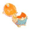 Owl Trinket Box Enameled Collectible Animal Figurine Jewelry Box Ring Holder Zinc Alloy Sparkling Rhinestone for Earrings Necklace