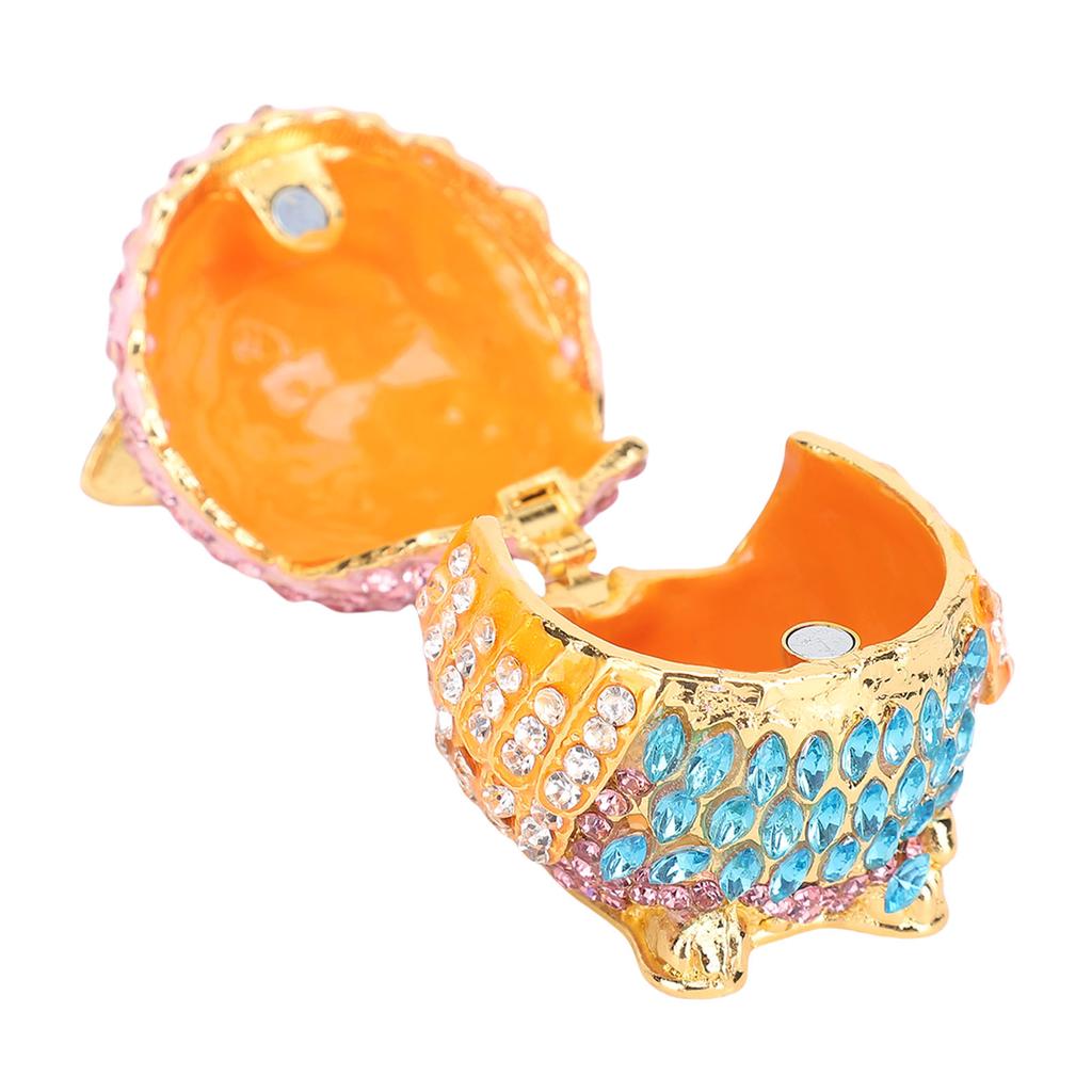 Owl Trinket Box Enameled Collectible Animal Figurine Jewelry Box Ring Holder Zinc Alloy Sparkling Rhinestone for Earrings Necklace