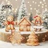 Holiday Party Table Centerpieces 5Pcs/Set Christmas Gingerbread Man Wooden Tabletop Decor Vintage Cookie Seasonal Window Display Decor Shaped
