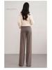 Women's High-Waisted Wool Wide-Leg Pants - Cozy Autumn/Winter Slimming Casual Trousers