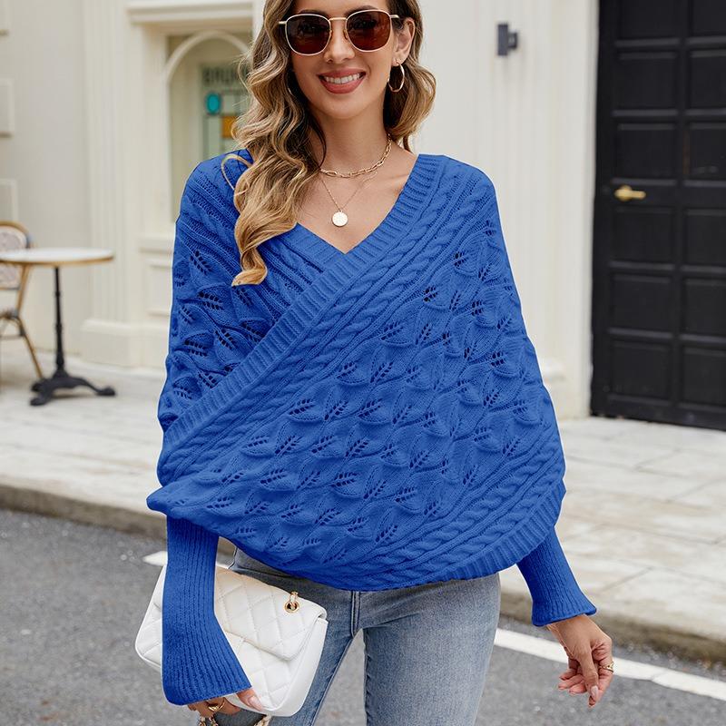 Women S Casual Knit Batwing Sleeve Hollow Out Cardigan Sweater