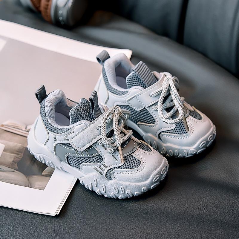 1-5 year old baby sports shoes boys and girls shoes mesh breathable 2025 autumn new soft-soled children's dad shoes