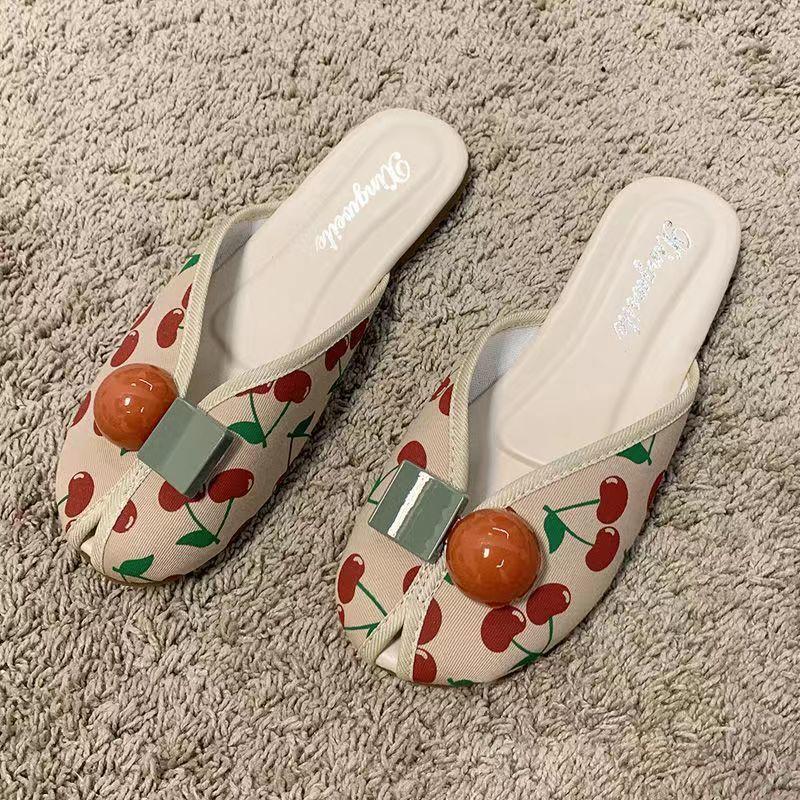 

Женские тапочки Плоские фруктовые туфли для женщин Уличные с круглым носком Шлепанцы в продаже Новая коллекция H Сандалии Нескользящие сандалии 40