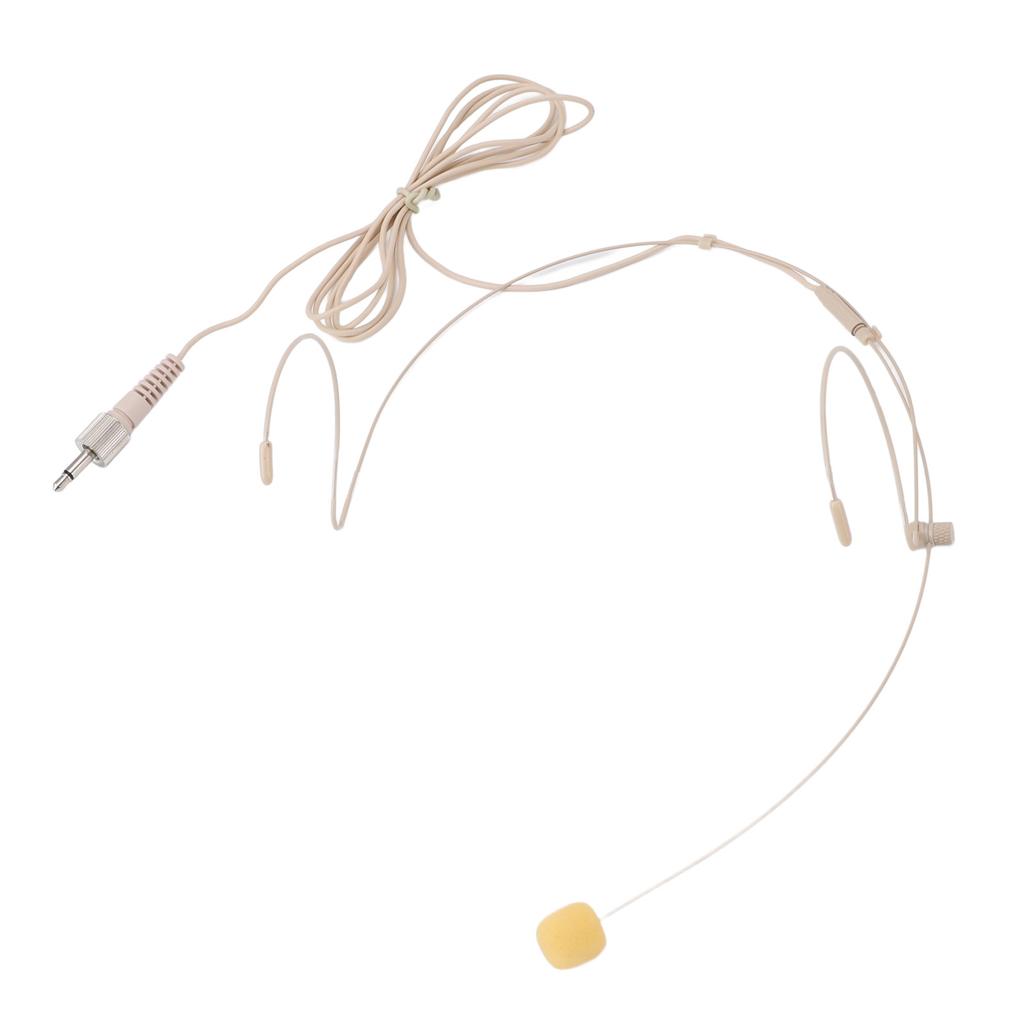 Headset Microphone Clear Sound Lightweight Portable Versatile Double Over Ear Earset Headworn Mic with 3.5mm Plug for
