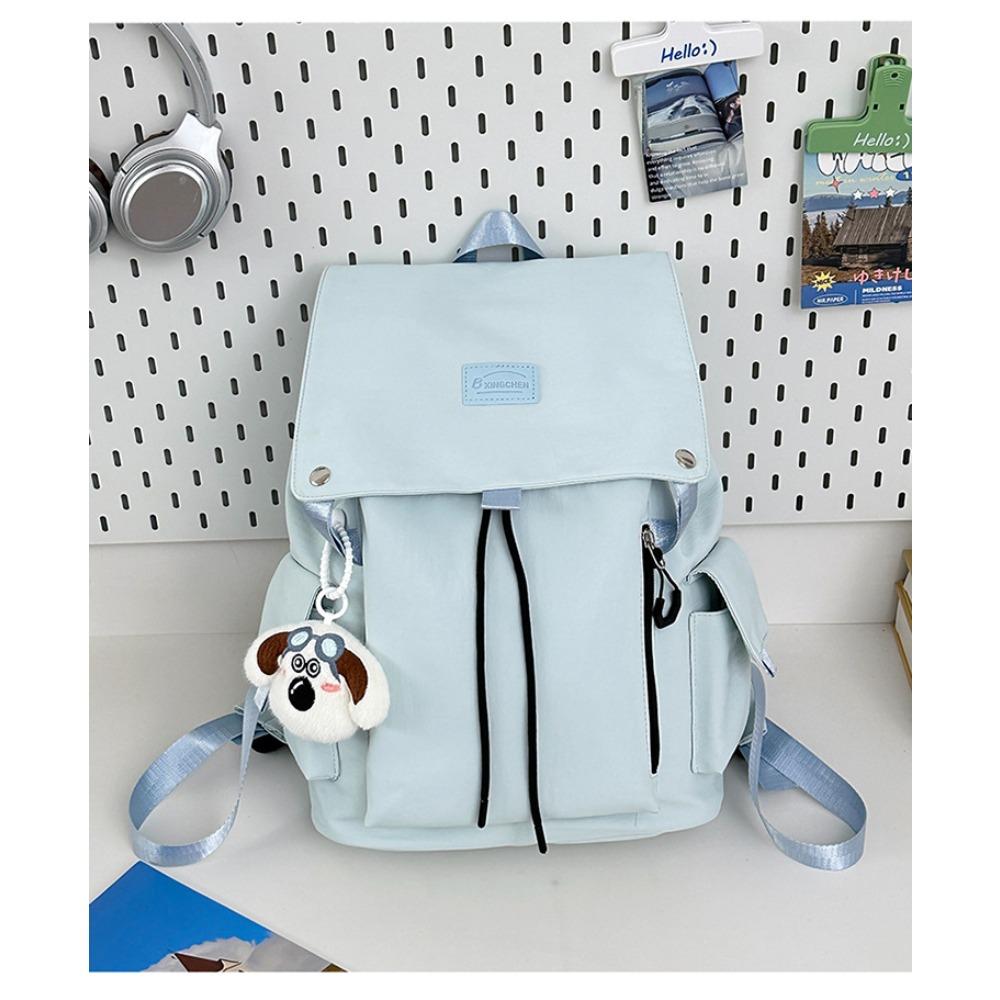 

Новый школьный рюкзак для девочки, легкий, большой вместимости, контрастного цвета, для отдыха, путешествий на открытом воздухе, для поездок на работу, простой рюкзак single bag (without pendant) синий