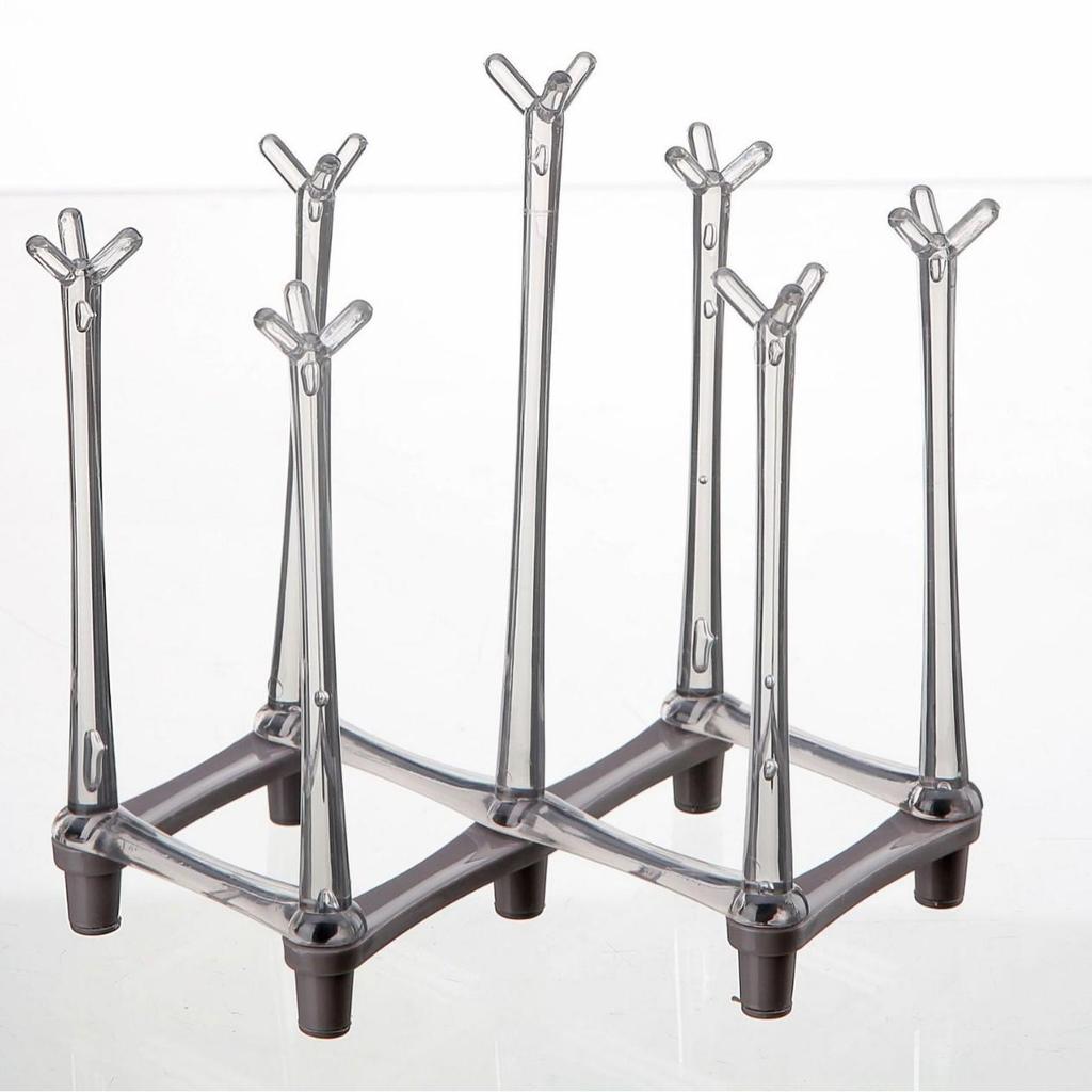 Plastic Cup Holder and Draining Stand for Coffee, Tea, and Water Cups - Home Organizer and Storage Shelf